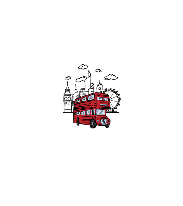 Autobuze model alb/roșu pe tricou