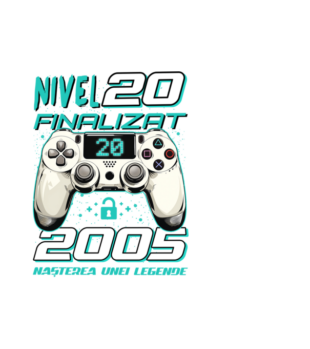 Nivel finalizat 20 2005 model alb pe tricou