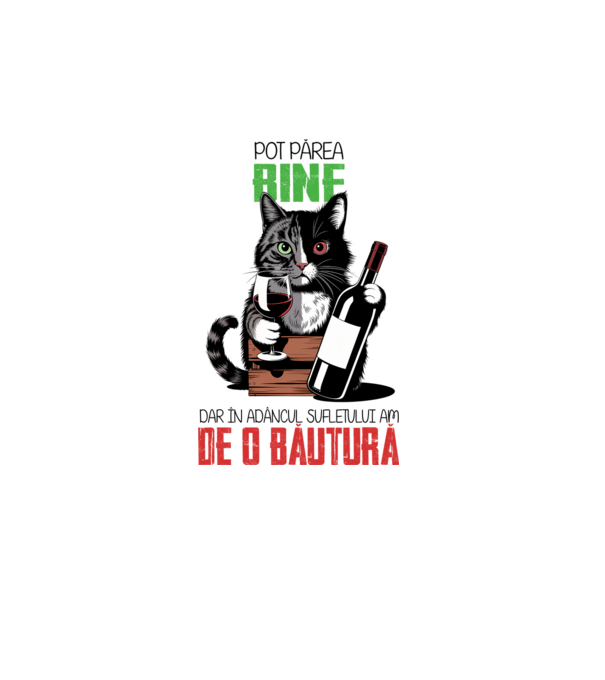 sunt bun pentru o băutură Alb model alb pe tricou