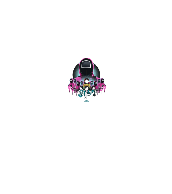 squid game crew model negru pe tricou
