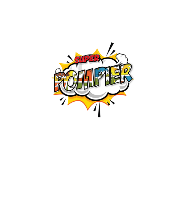Super Pompier model alb pe tricou