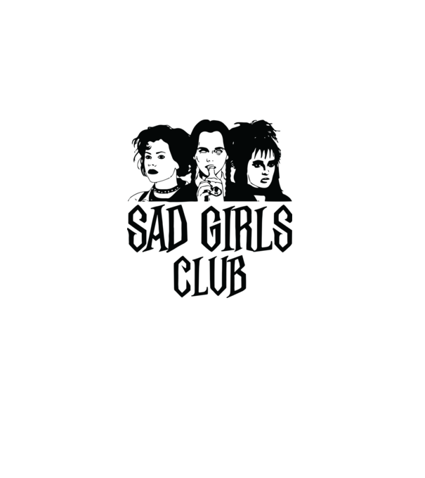 Sad Girls Club model alb pe tricou