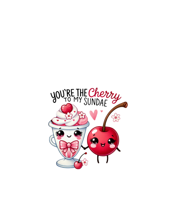 Cherry to my Sunday model alb pe tricou