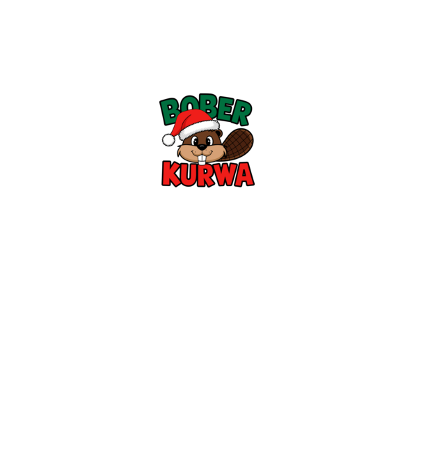 Bober kurwa xmas model alb pe tricou