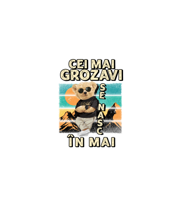 RETRO teddy MAI model negru pe tricou