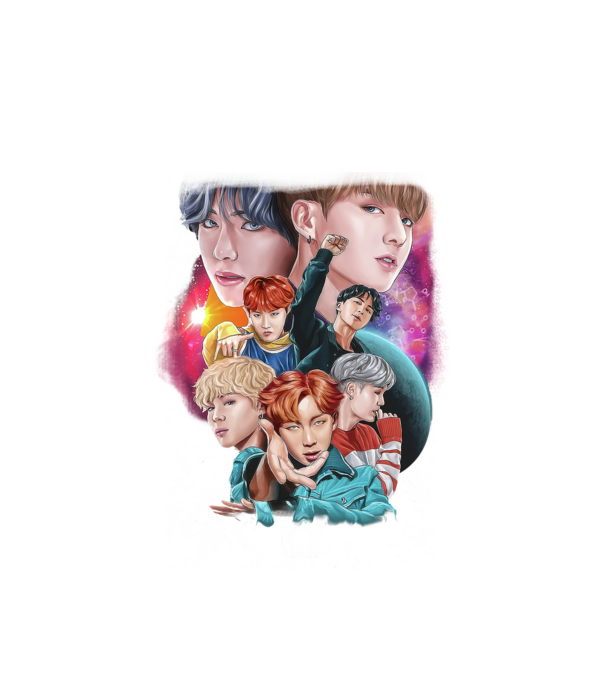BTS POSTER model alb pe tricou