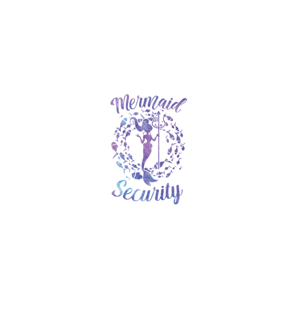 Mermaid Security girls aquarell model negru pe tricou