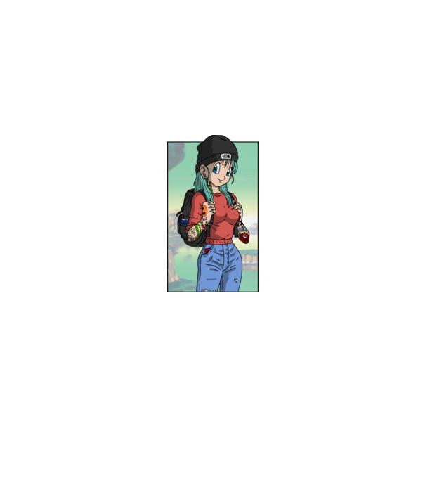 dragon ball bulma model roșu pe tricou
