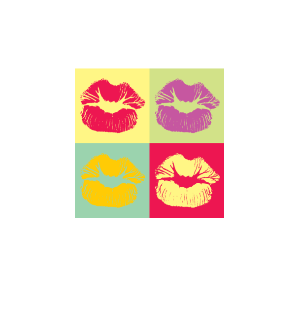 Pop Art Kiss model galben neon pe tricou