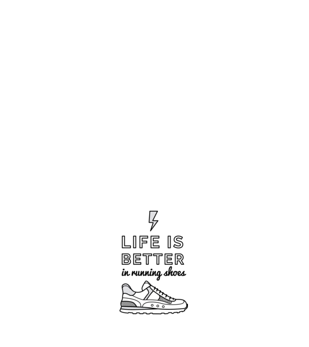 Life is better running shoes model roșu pe tricou
