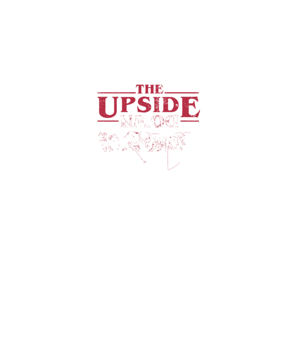 the upside down logo model negru pe tricou