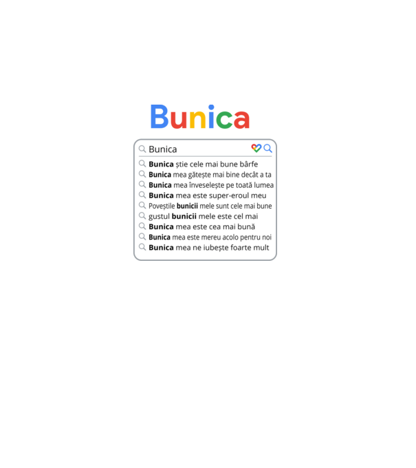 căutare Google Bunica model negru pe tricou