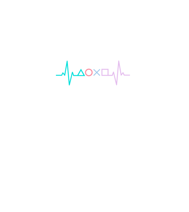 Playstation Symbols EKG model negru pe tricou