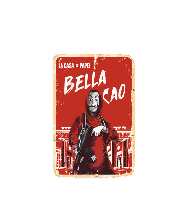bella ciao poster retro model alb pe tricou