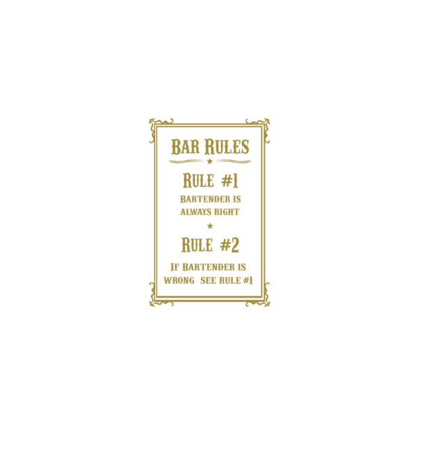Bar rules model negru pe tricou