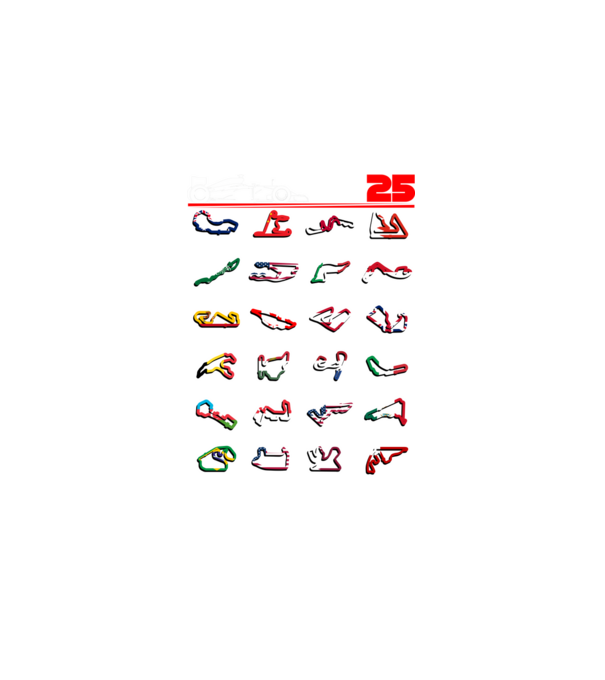 F1 calendar 2025 Negru model negru pe tricou