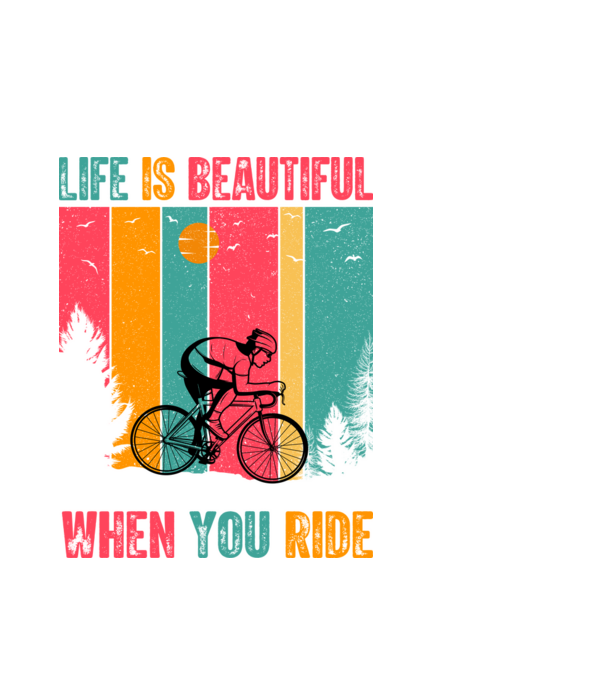 Beautiful ride model alb pe tricou