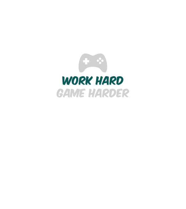 Work hard, game harder model negru pe tricou