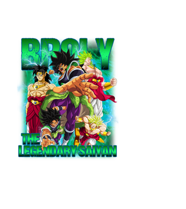 broly dragonball model negru pe tricou