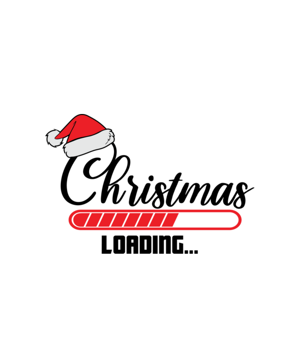 Christmas is loading model alb pe tricou