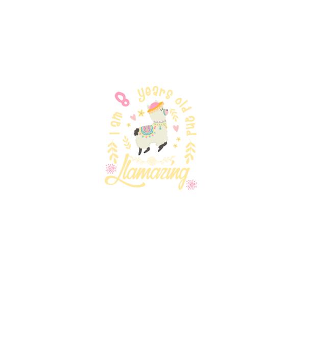Birthday Llamazing 8 years old model negru pe tricou