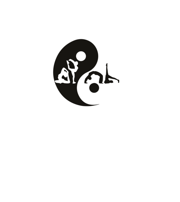 Yoga yin-yang model negru pe tricou