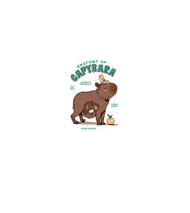 Anatomy of Capybara model alb pe tricou