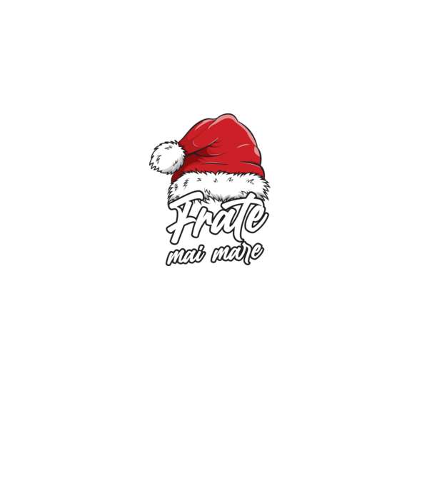 frate mai mare Santa Hat model negru pe tricou