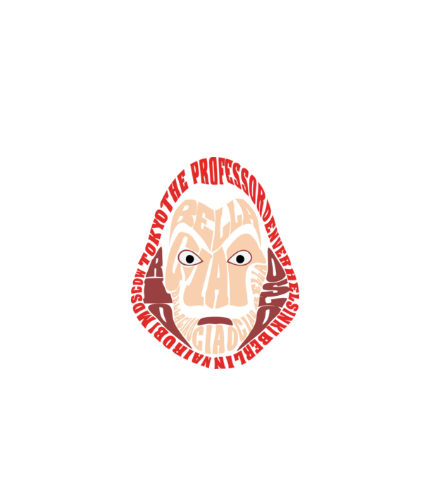 money heist logo names model negru pe tricou