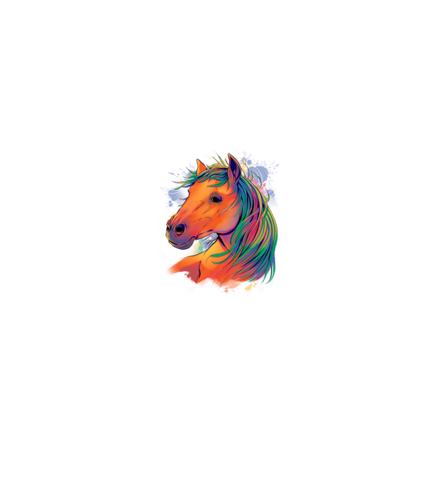 Colorful Horse model alb/roșu pe tricou
