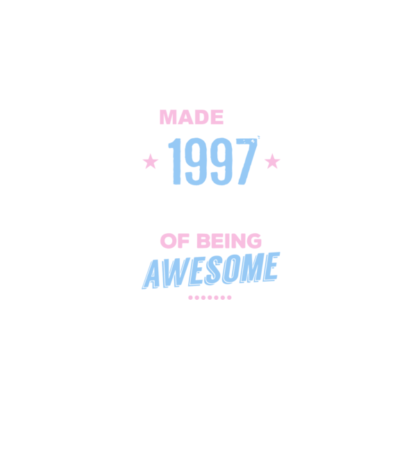 Made in - 1997 model albastru închis pe tricou