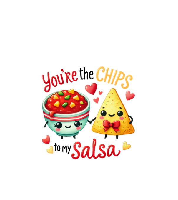 Chips to my Salsa model alb pe tricou
