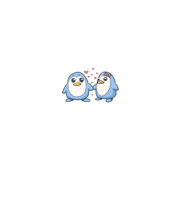 PINGUIN ÎNDRĂGOSTIT 2 model alb pe tricou