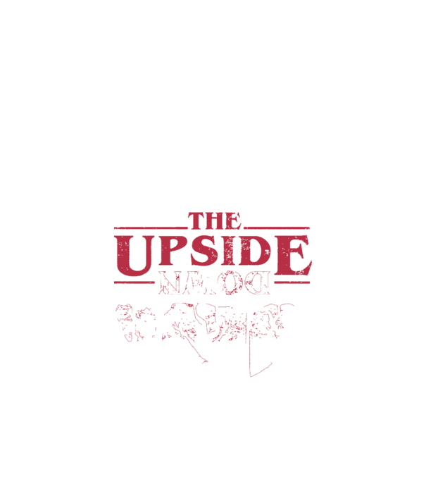 the upside down logo model negru pe tricou