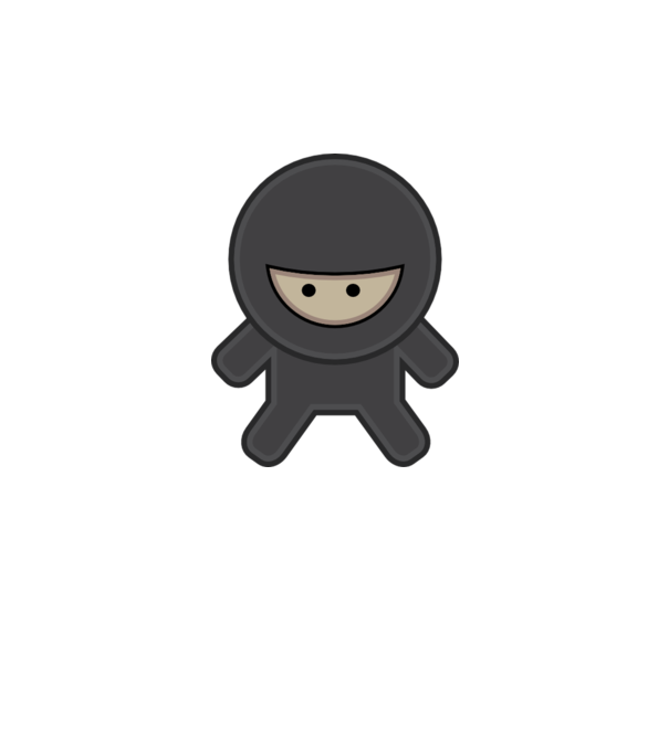 ninja model alb pe tricou