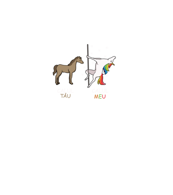 calul tău - calul meu model negru pe tricou
