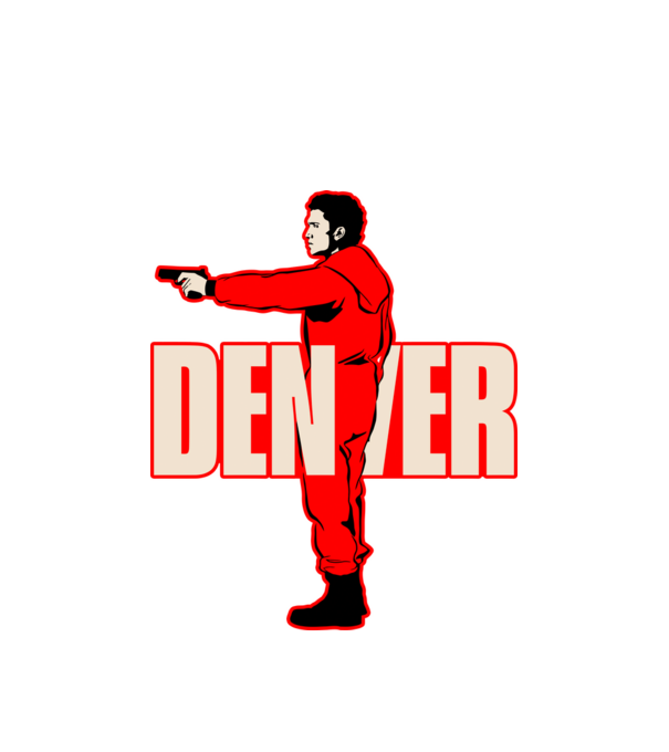 denver la casa de papel model alb pe tricou