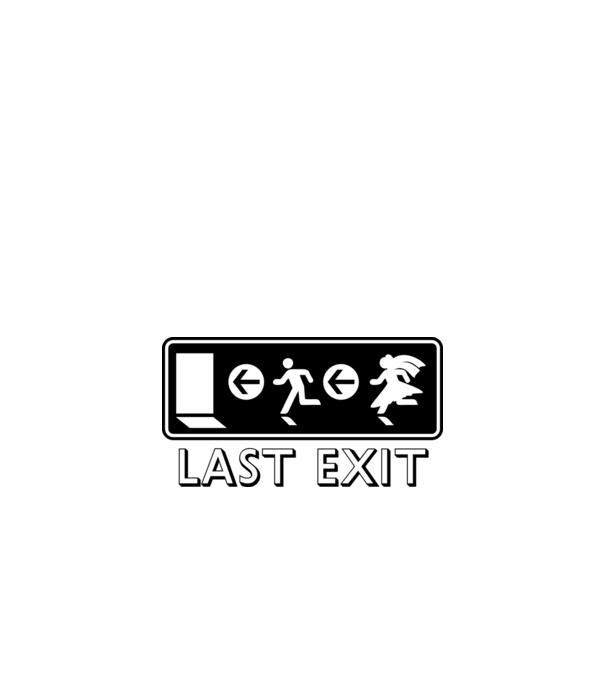 Last Exit model alb pe tricou