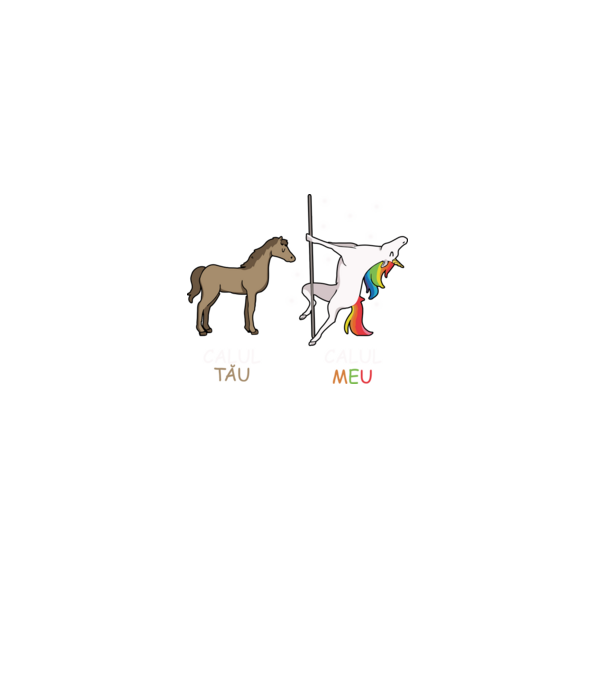 calul tău - calul meu model negru pe tricou
