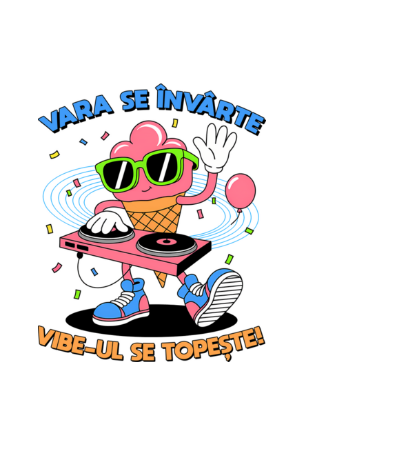 Vara se învârte model albastru deschis pe tricou