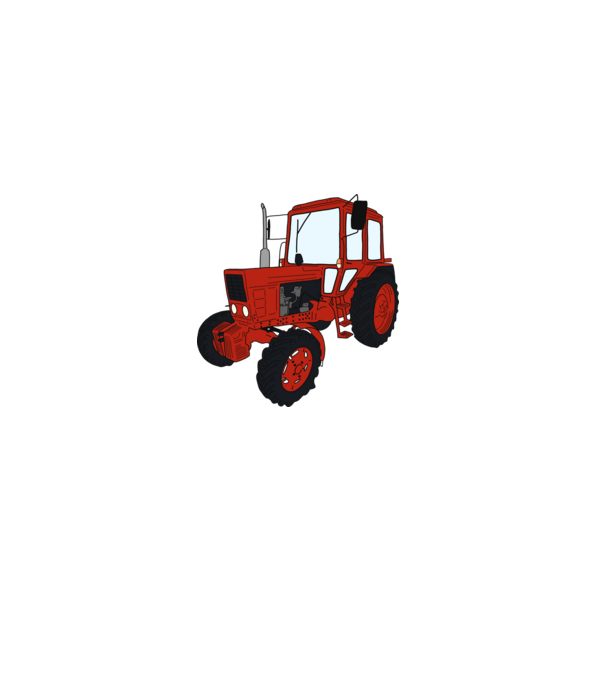 TRACTOR model alb pe tricou