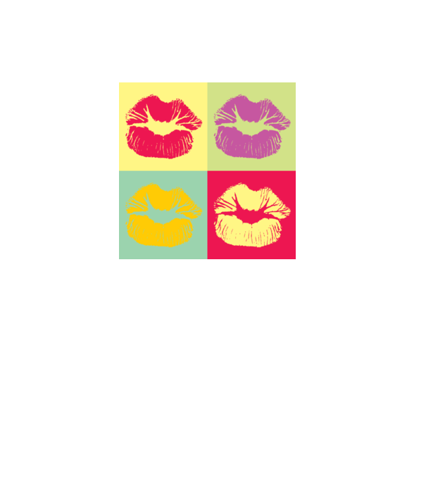 Pop Art Kiss model galben pe tricou
