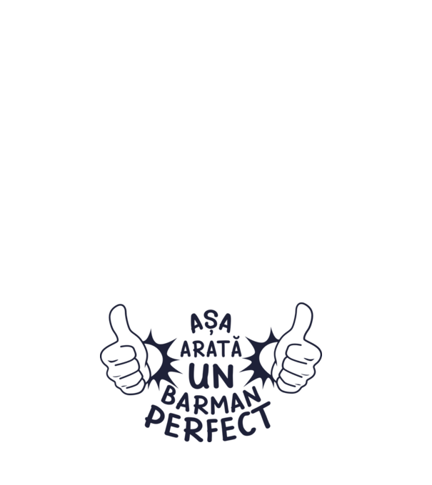 Așa arată un BARMAN perfect model negru pe tricou