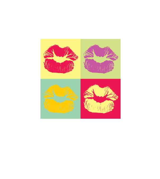 Pop Art Kiss model gri pe tricou