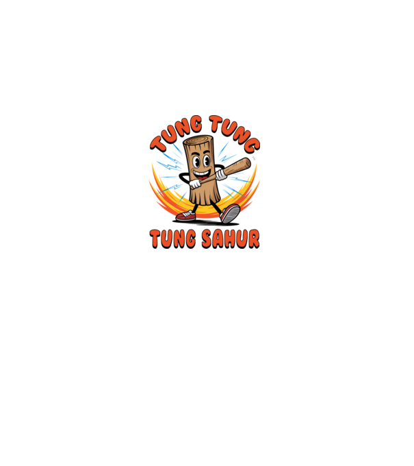 Tung Tung Tung Sahur drăguț model negru pe tricou