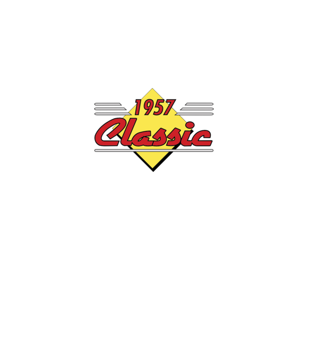 Classic - 1957 model gri închis pe tricou
