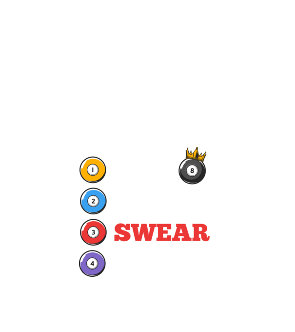 Aim swear shoot repeat - biliard v2 model negru pe tricou