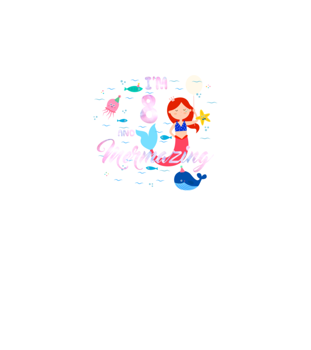 Mermazing Birthday 8 model negru pe tricou