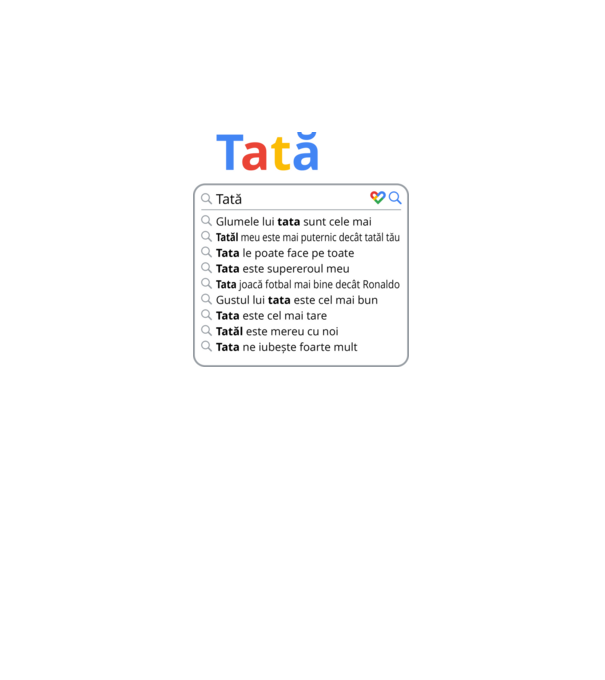 căutare Google Tată model negru pe tricou