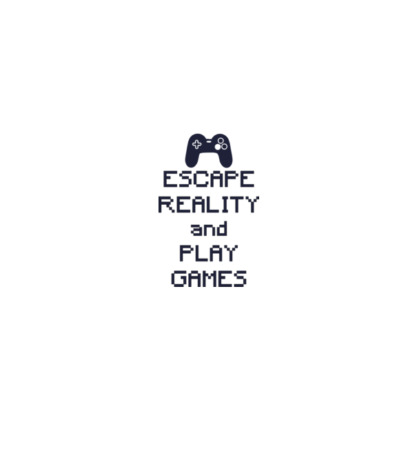 Escape reality model alb pe tricou